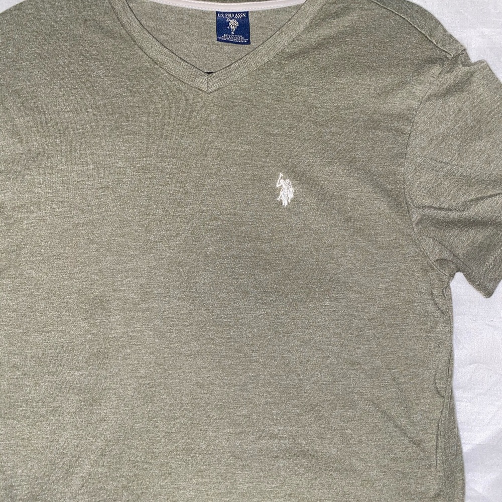 U.S Polo ASSN olive green v neck